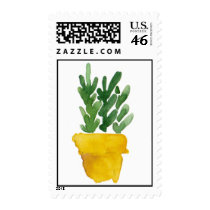 Flower in pot postage stamps