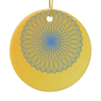 flower in yellow 482 abstract art ceramic ornament