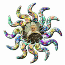 Flower Kaleidoscope Custom Twisty Star Ornament photo sculptures