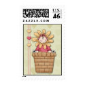 Whimsical Flower baby on pot with hearts