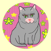 Flower kitty stickers by marcya7 Flower kitty stickers