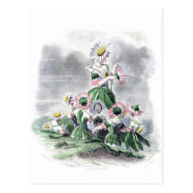 Flower Ladies Daisy Animated Flowers Grandville Post Cards