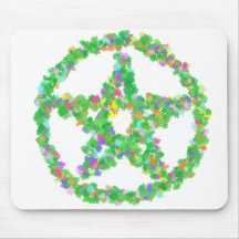 Flower & Leaves Pentacle Mouse Mats
