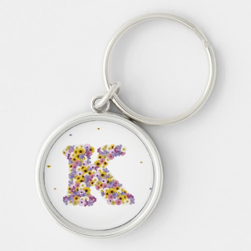 Flower letter K Keychain Zazzle
