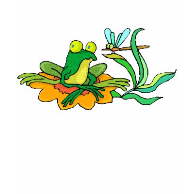 Flower Lilypad Frog Dragonfly T Shirt by BloomingBouTees