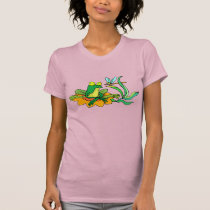 Flower Lilypad Frog Dragonfly t-shirts