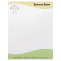 flower logo with yellow and green background custom letterhead