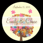 Flower Love Tree Pink Flower Wedding Seals