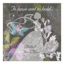 Flower Magic To Have and Hold Wedding Invitation invitations