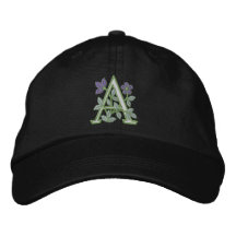 Flower Monogram Initial A Baseball Cap