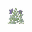 Flower Monogram Initial A embroidered shirts