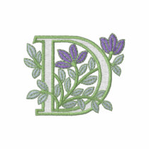 Flower Monogram Initial D embroidered shirts by Embroidery4U Flower Monogram Initial D embroidered shirts