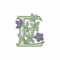 Flower Monogram Initial E embroidered shirts by Embroidery4U Flower Monogram Initial E embroidered shirts