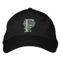 Flower Monogram Initial F embroidered hats