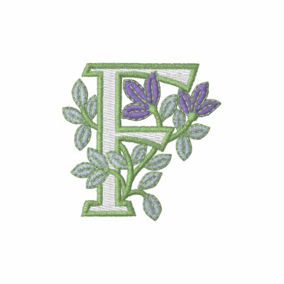 Flower Monogram Initial F by Embroidery4U