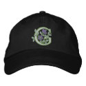 Flower Monogram Initial G embroidered hats by Embroidery4U Flower Monogram Initial G embroidered hats