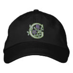 Flower Monogram Initial G embroidered hats