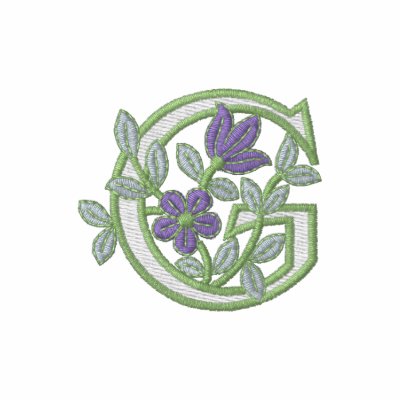 Flower Monogram Initial G by Embroidery4U