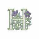 Flower Monogram Initial H embroidered shirts by Embroidery4U Flower Monogram Initial H embroidered shirts