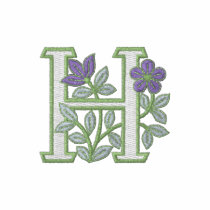Flower Monogram Initial H embroidered shirts