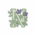 Flower Monogram Initial N embroidered shirts by Embroidery4U Flower Monogram Initial N embroidered shirts