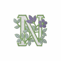 Flower Monogram Initial N embroidered shirts