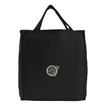 Flower Monogram Initial Q embroidered bags by Embroidery4U Flower Monogram Initial Q embroidered bags
