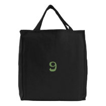 Flower Number 9 embroidered bags