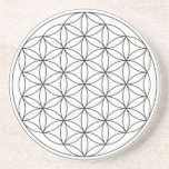 Flower of Life (Black and White) Drink Coaster
