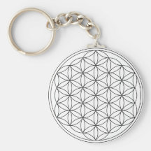 Flower of Life (Black and White) Keychains