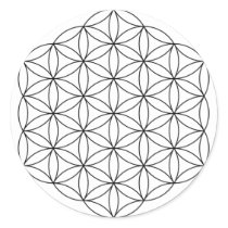 Flower of Life (Black and White) Round Sticker
