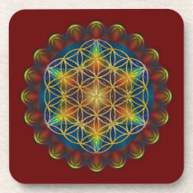 FLOWER OF LIFE / Blume des Lebens - Mandala III Drink Coaster