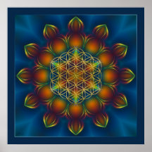 FLOWER OF LIFE/Blume des Lebens Mandala III Square Print