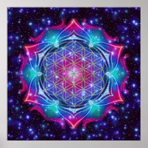 FLOWER OF LIFE/Blume des Lebens Mandala IV Square Print