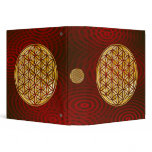 flower of life | full gold, red rings 3 ring binder