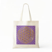 Flower OF Life | gold big/violet light BG Bag