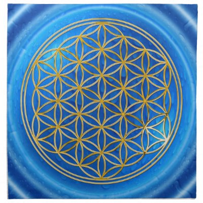 FLOWER OF LIFE - gold + energy of water Printed Napkins