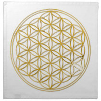 FLOWER OF LIFE - gold Cloth Napkins