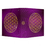 Flower Of Life | gold, pink rings 3 Ring Binder