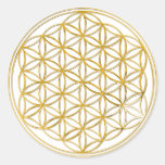 Flower Of Life | gold, small Round Sticker
