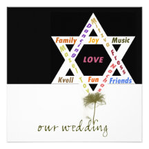 Flower of Life Jewish Wedding Announcement