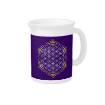 Flower Of Life - Lotus silver gold Drink Pitcher