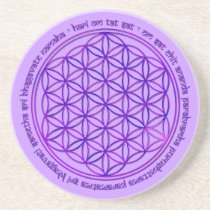 Flower Of Life - Moola Mantra - violet Beverage Coaster