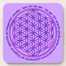 Flower Of Life - Moola Mantra - violet Drink Coasters