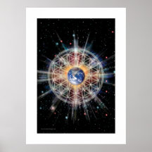 Flower of Life on Earth Posters