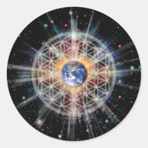 Flower of Life on Earth Stickers