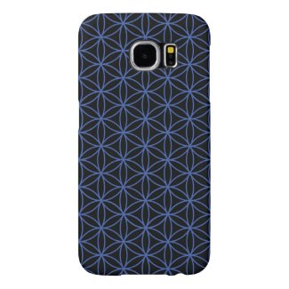 Flower of Life Pattern – Blue on Black Samsung Galaxy S6 Cases