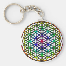 Flower of Life (rainbow) sacred geometry symbol Keychains