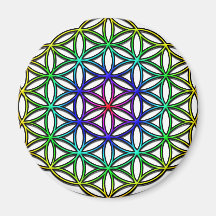 Flower of Life (rainbow) sacred geometry symbol Magnet