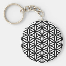 Flower of Life Sacred Geometry Symbol (black) Key Chains